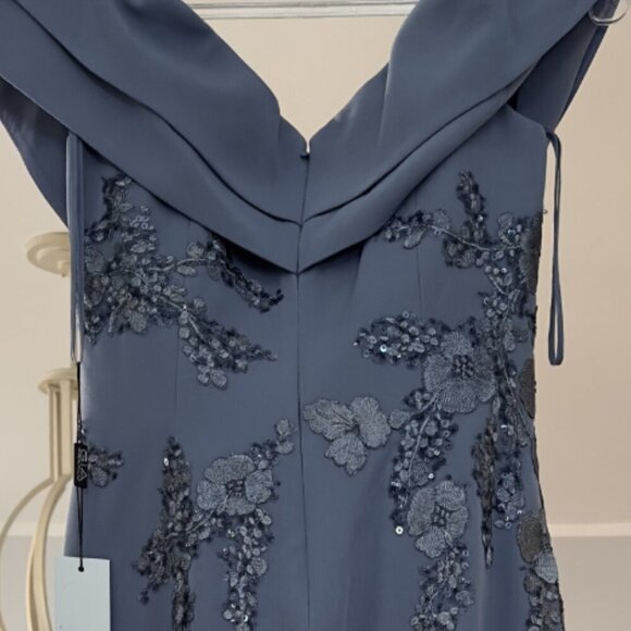 NWT Gia Franco 12979 Chiffon Mother of the Bride Dress Venice Blue Size 6 - Picture 9 of 9